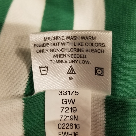 Hanna Andersson Kids Long John Red & Green Stripe Organic Cotton PJ Top 14 - Picture 5 of 7